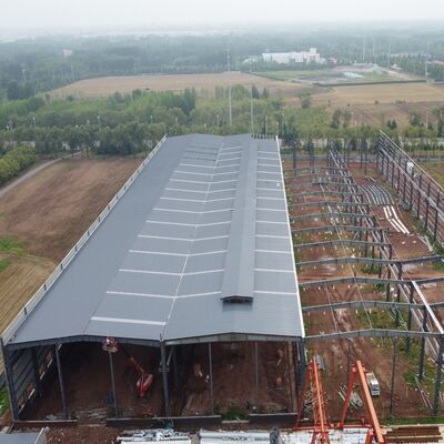 Prefab Steel Frame Warehouse with H-Section Beams 50-Year Lifespan